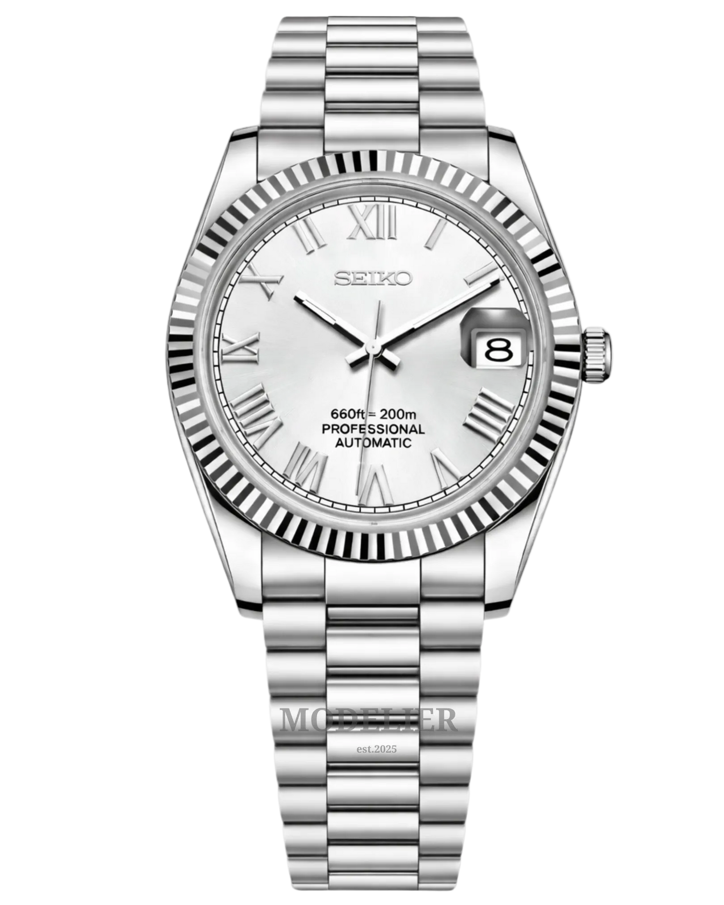 Seiko Datejust Mod Roman White