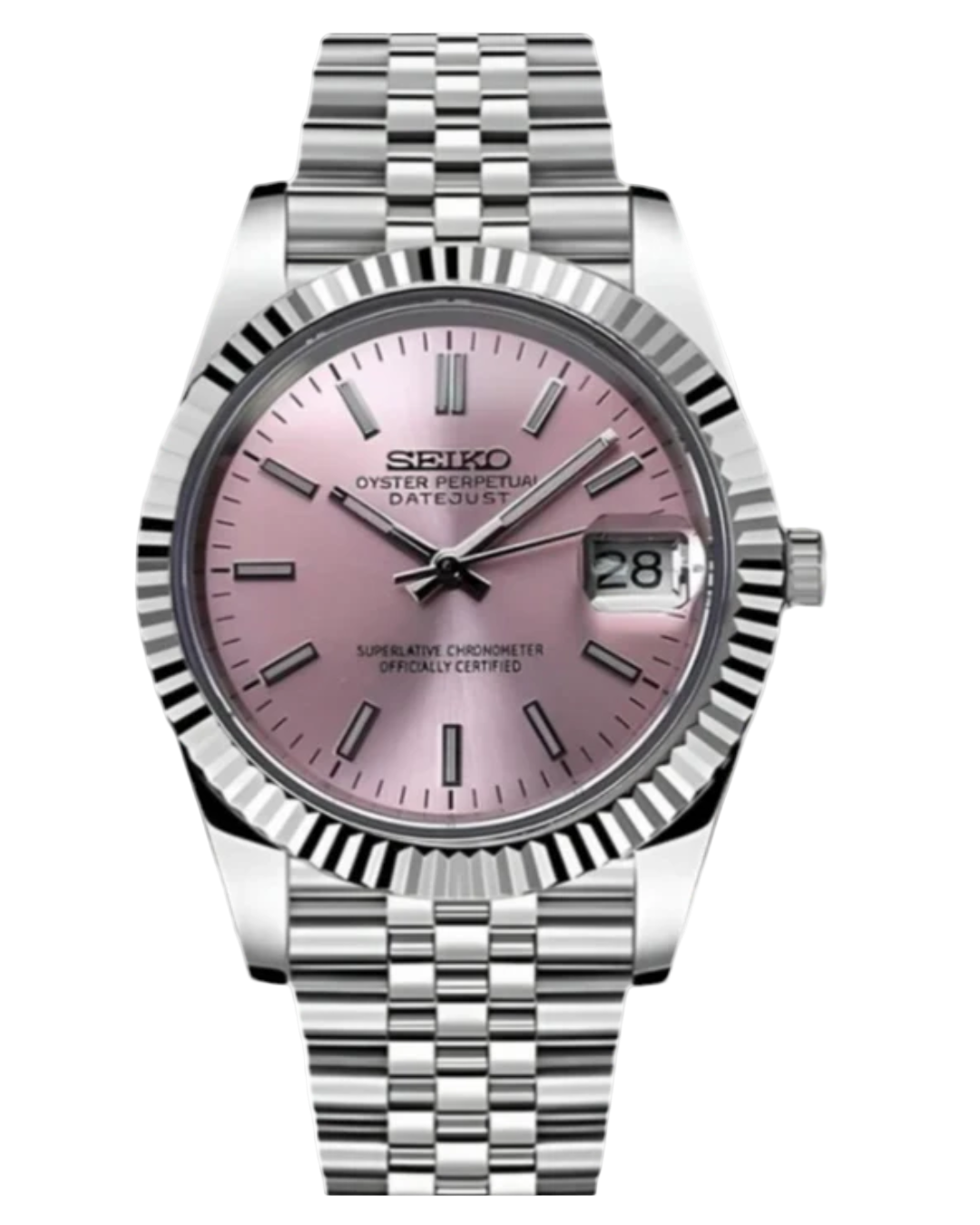 Seiko Datejust Mod Woman Pink