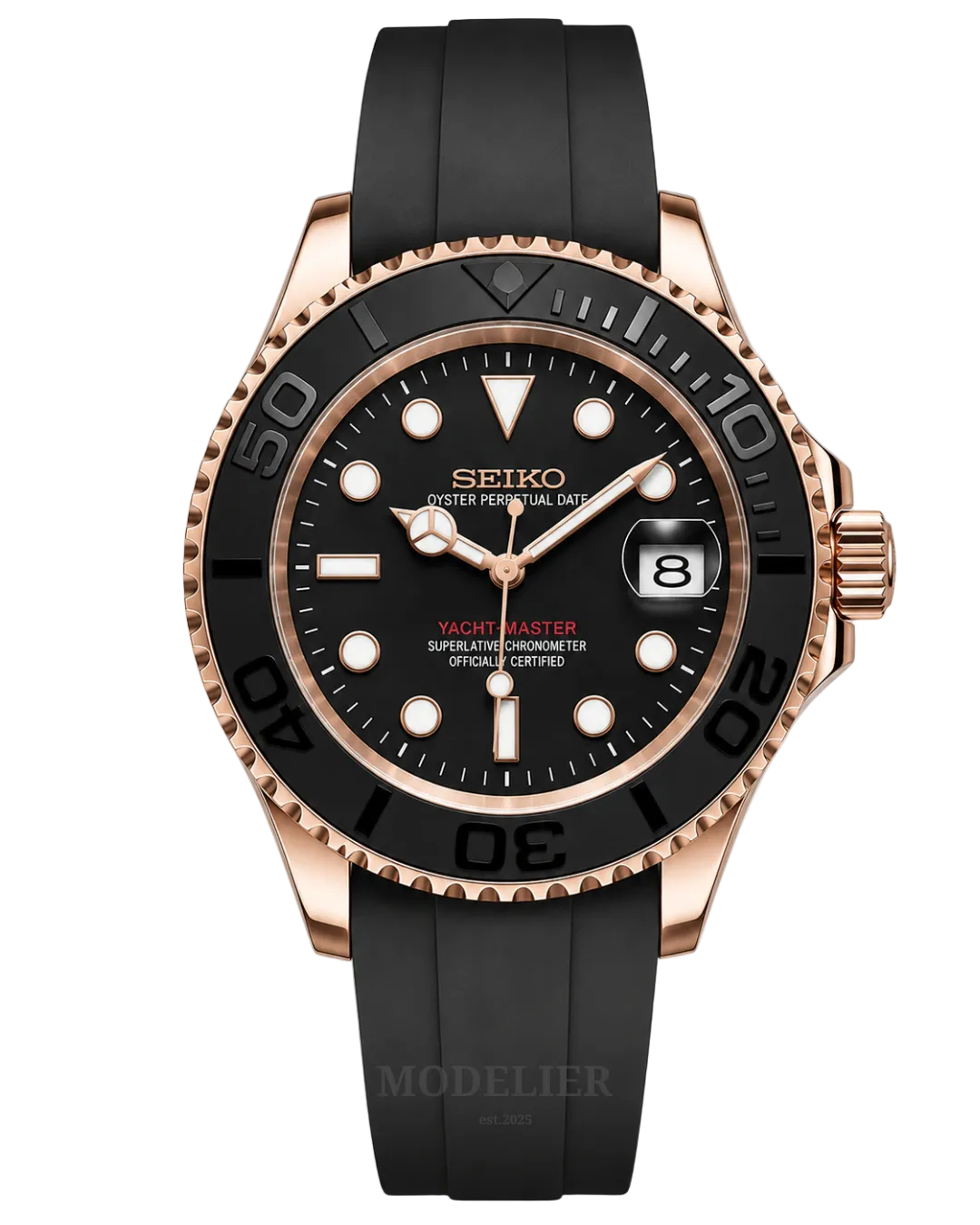 Seiko YachtMaster Mod Oysterflex Rose Gold – Modelier Timepieces