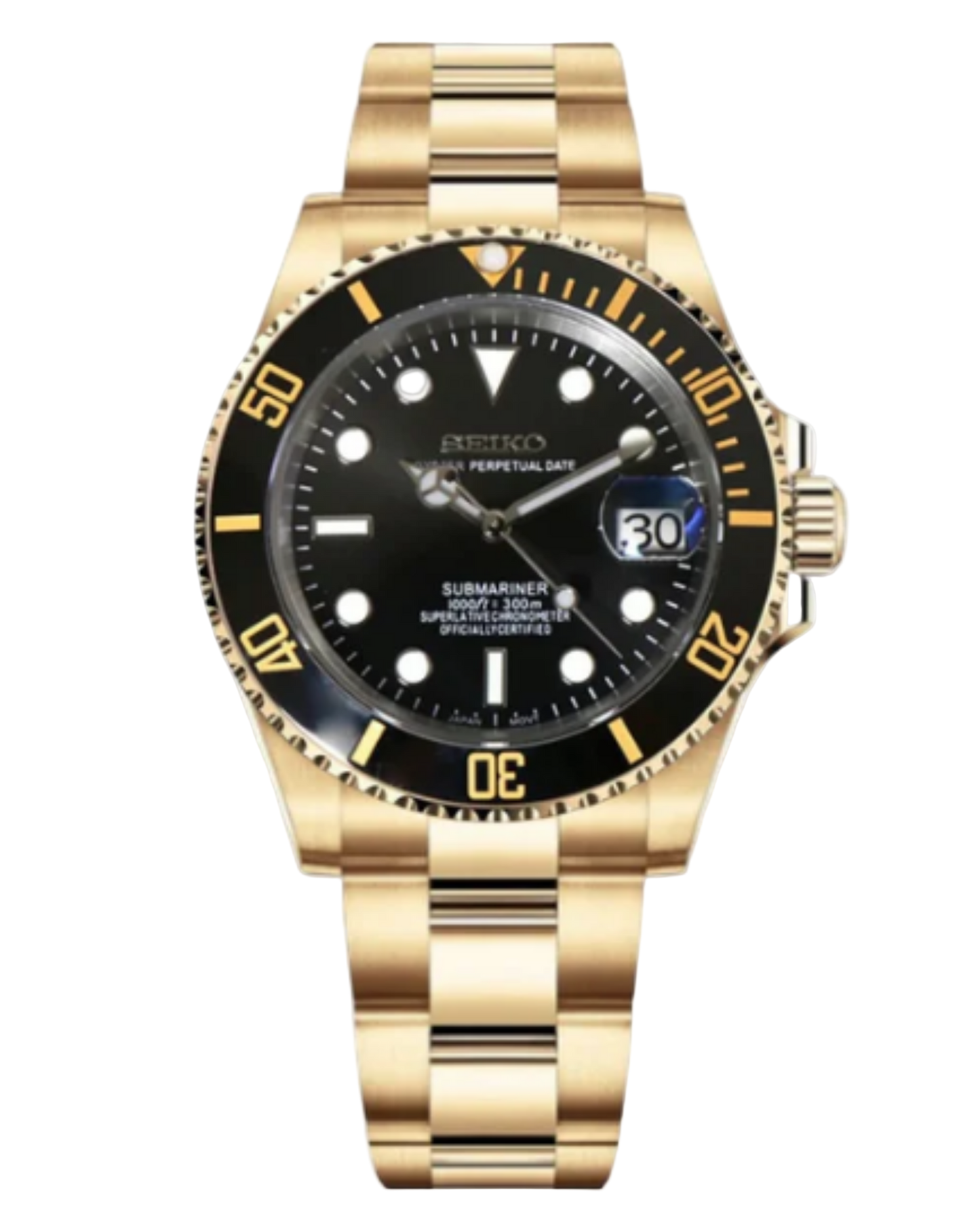 Seiko Submariner Mod Black Gold