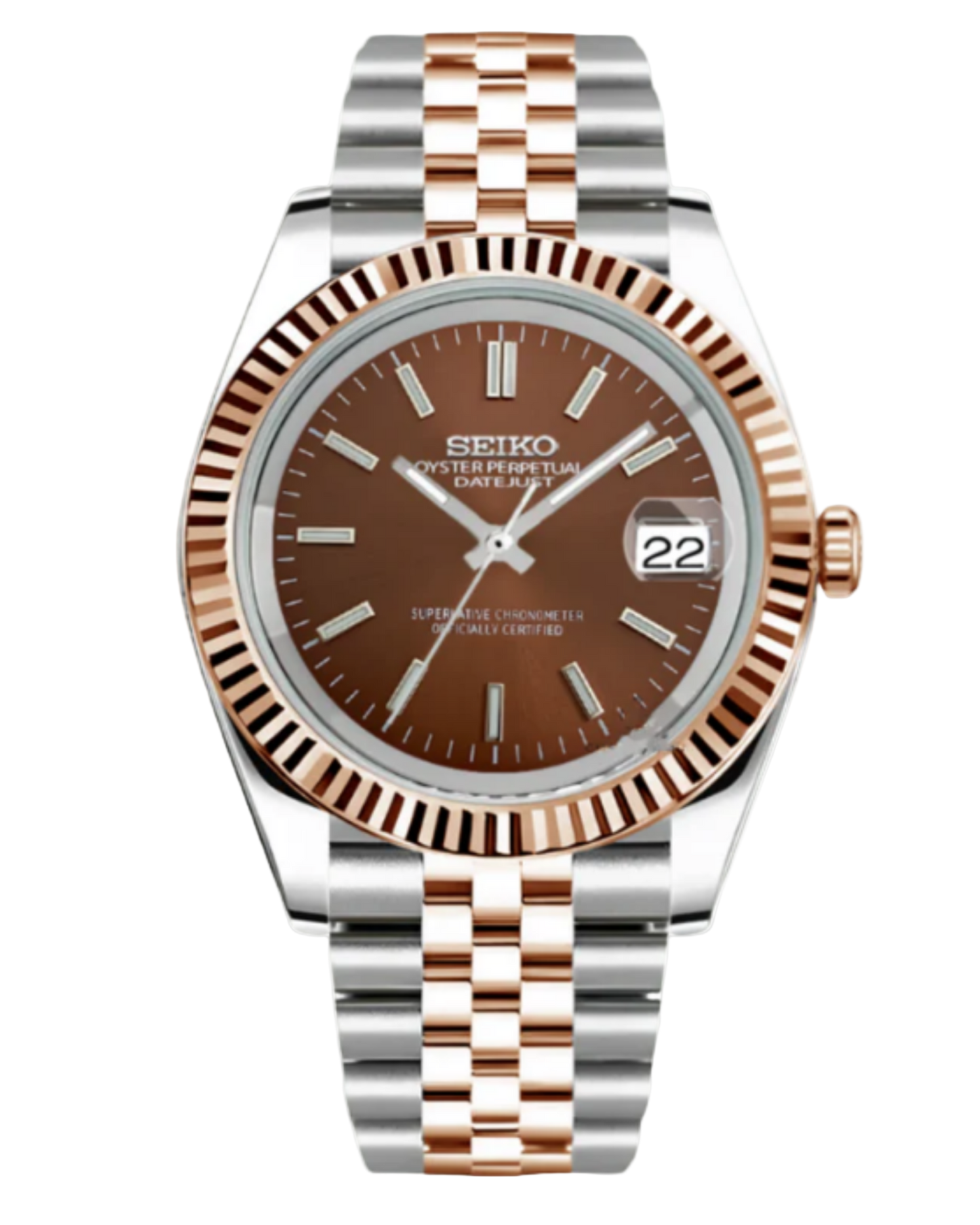 Seiko Datejust Mod Two-Tone Chocolate