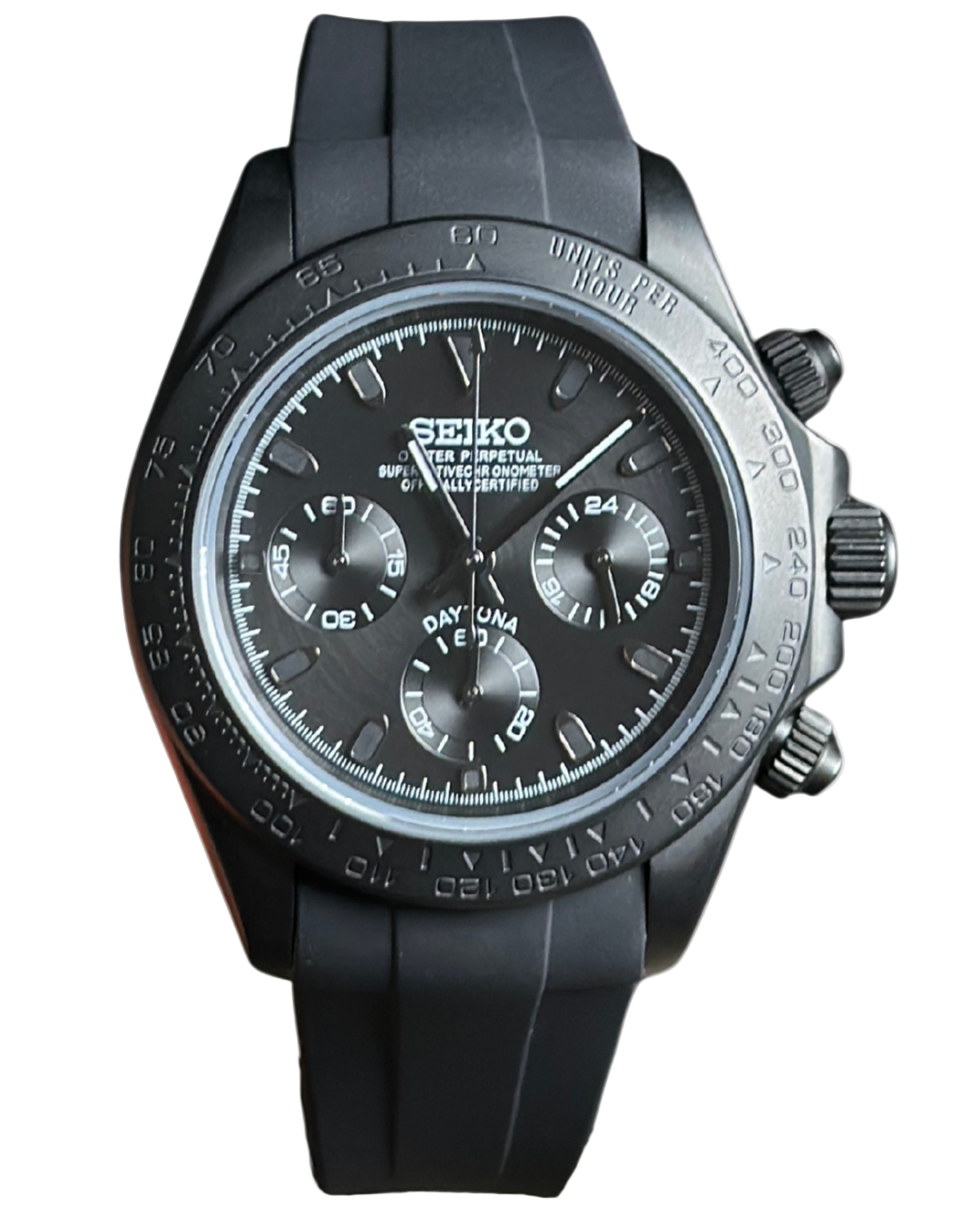 Seiko Daytona Mod Black Oysterflex