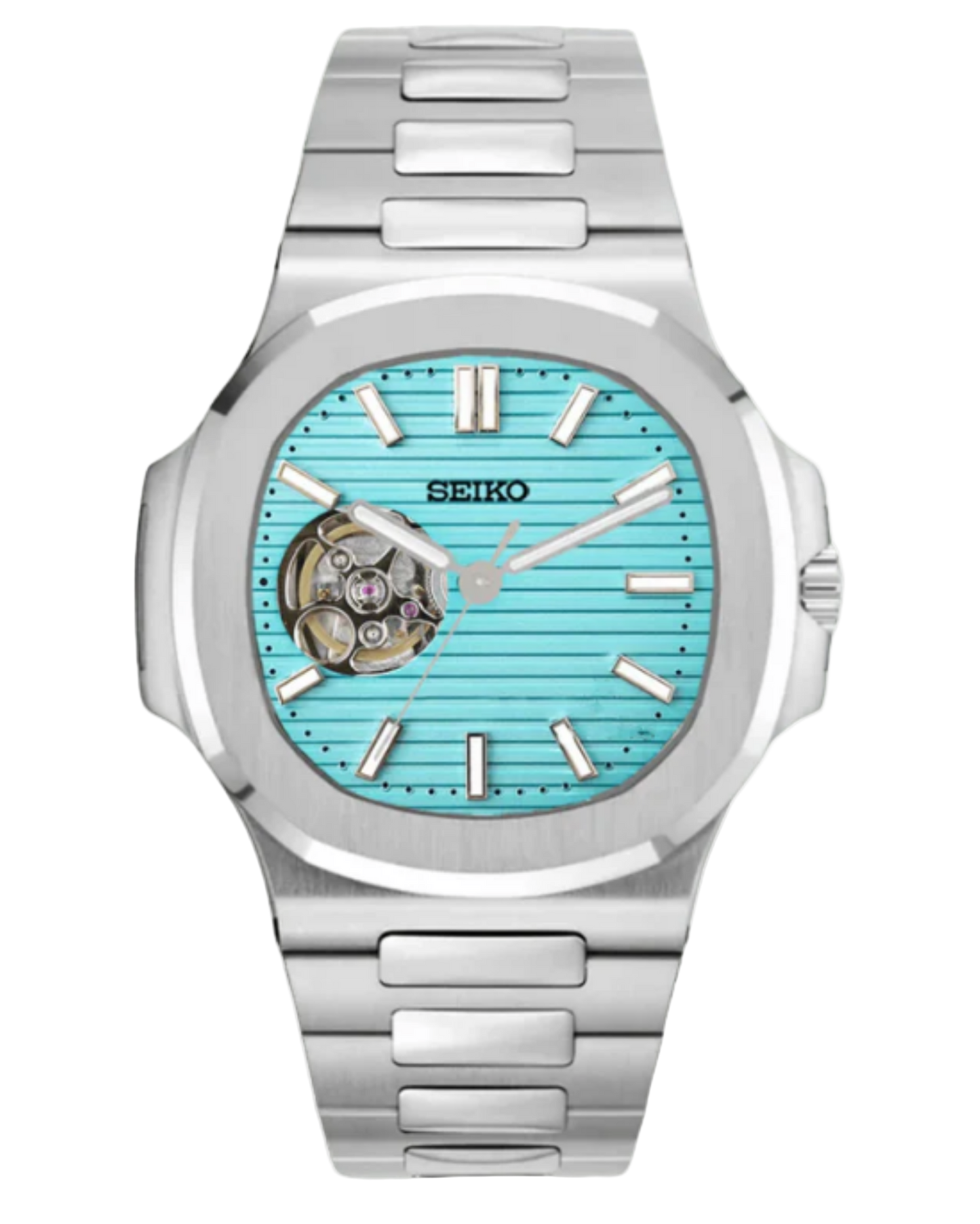 Seiko Nautilus Mod Open Heart Blue