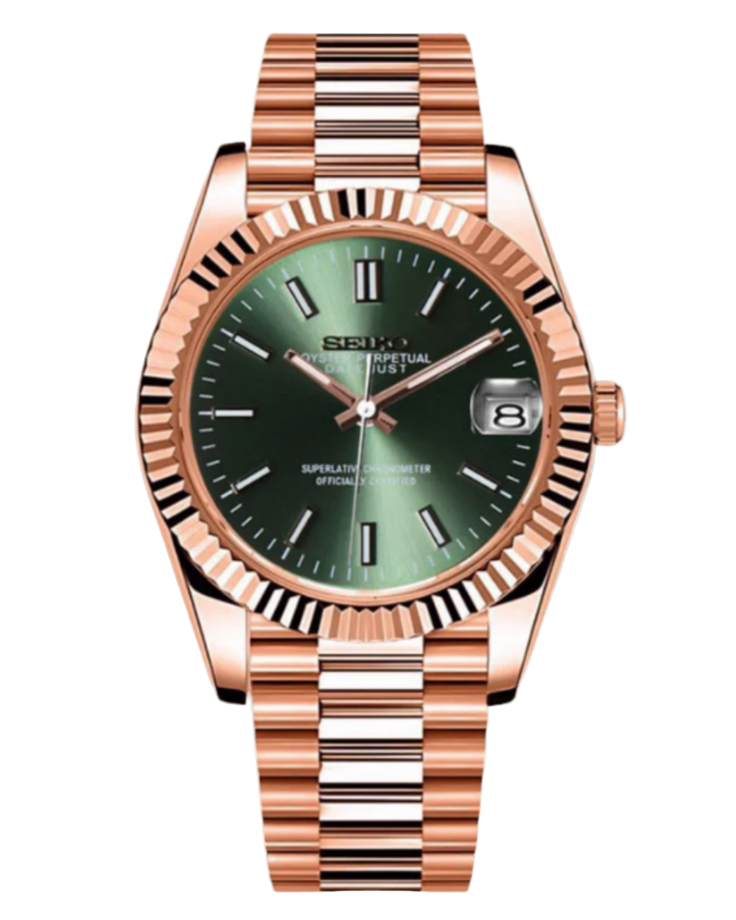Seiko Datejust Mod Rose Gold Green
