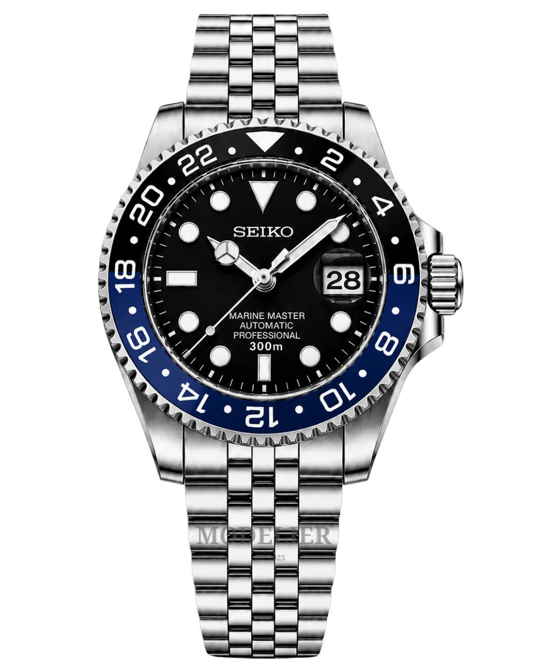 Seiko Submariner Mod Black Blue – Modelier Timepieces