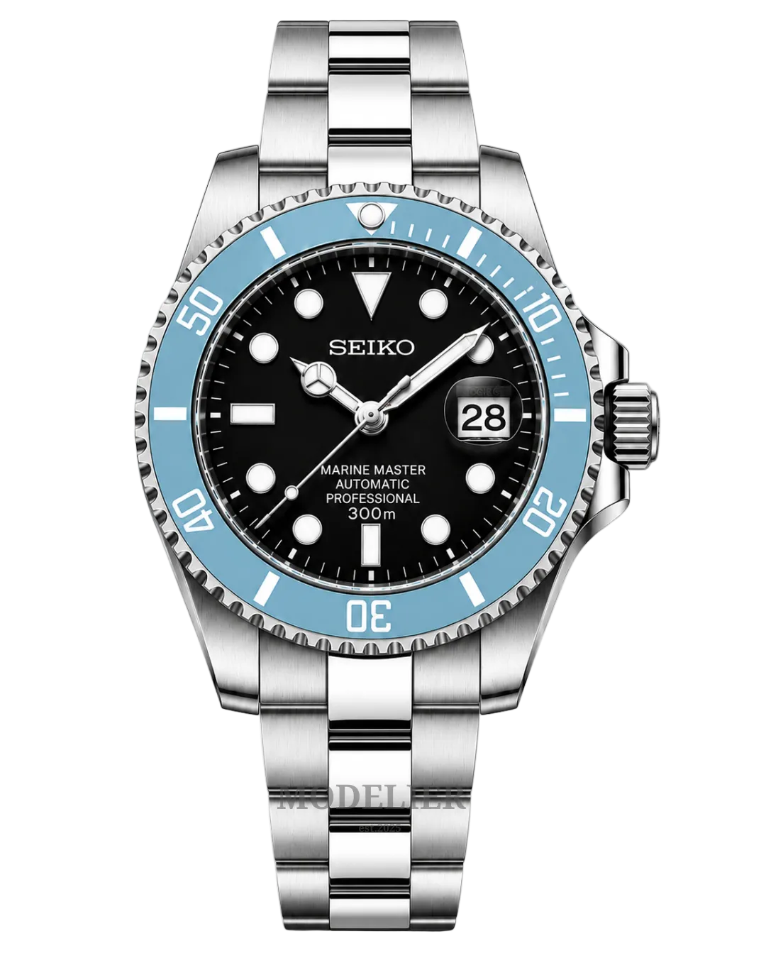 Seiko MarineMaster Mod Black Blue