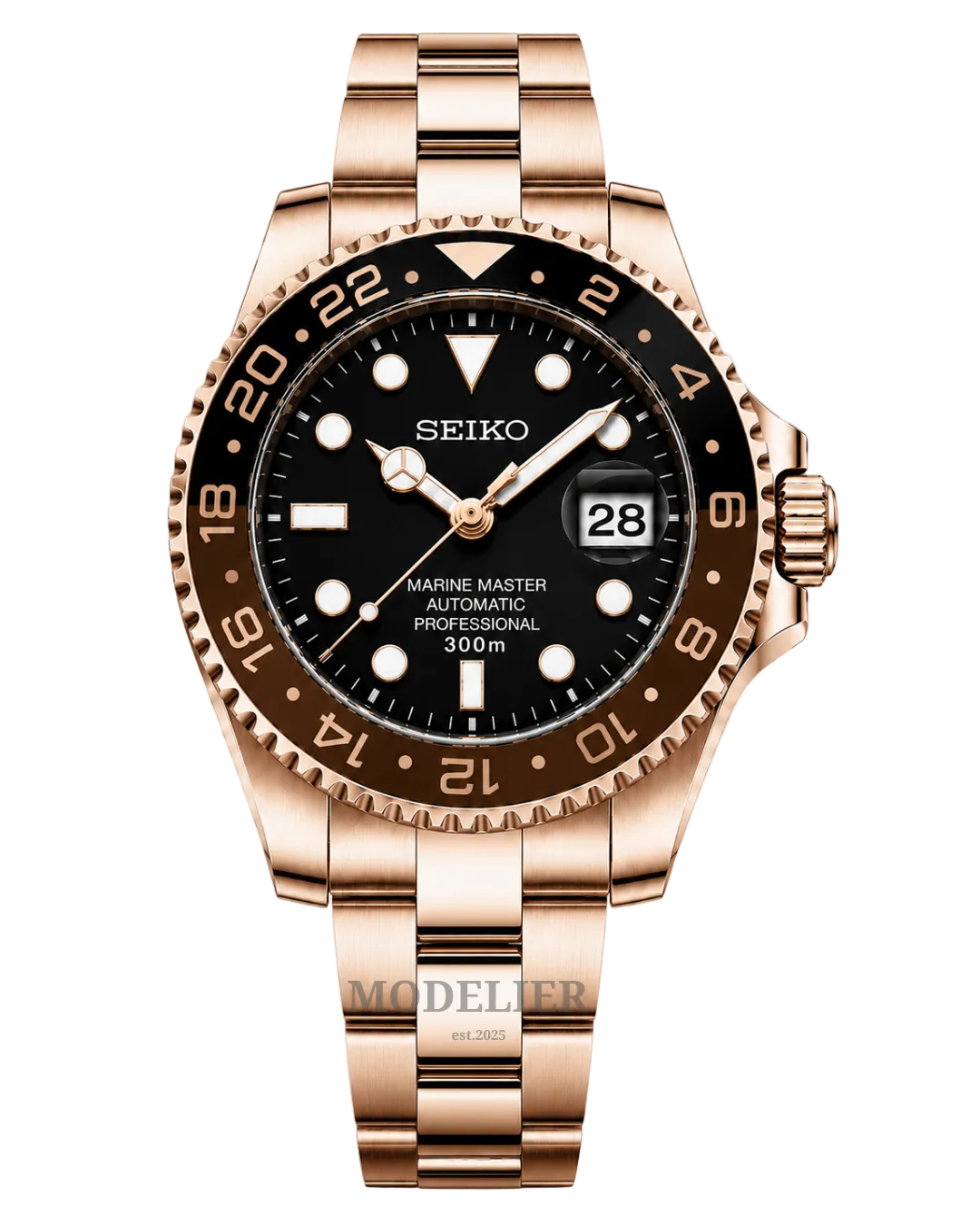 Seiko Submariner Mod Black Rose Gold