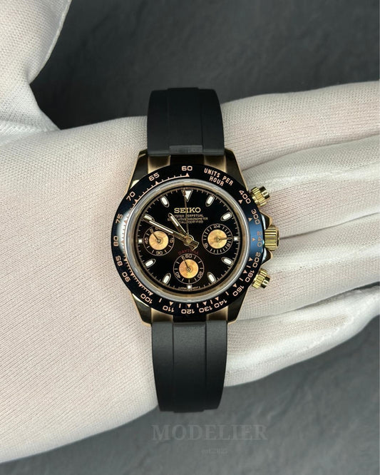 Seiko Daytona Mod Rose Gold Oysterflex