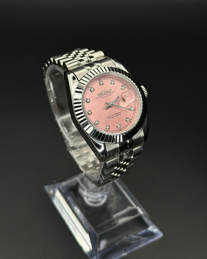 Seiko Datejust Mod Woman Pink Diamond
