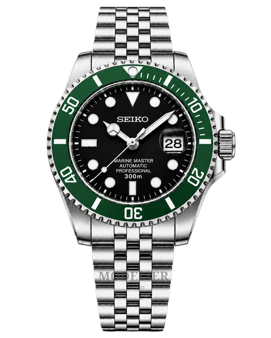 Seiko Submariner Mod Green Black