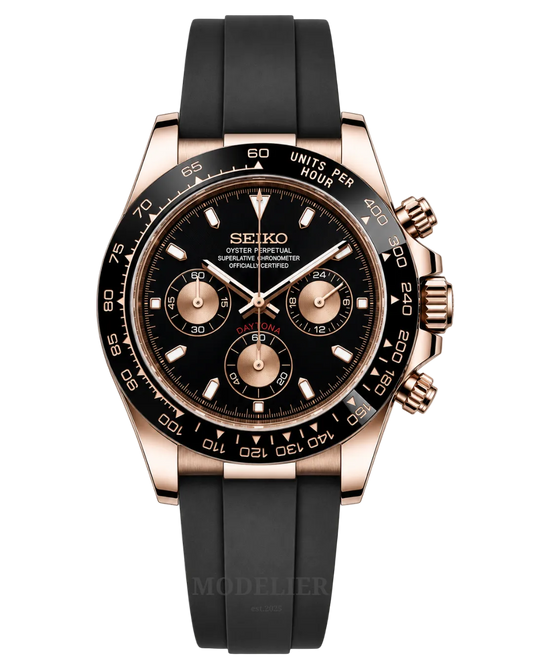 Seiko Daytona Mod Rose Gold Oysterflex