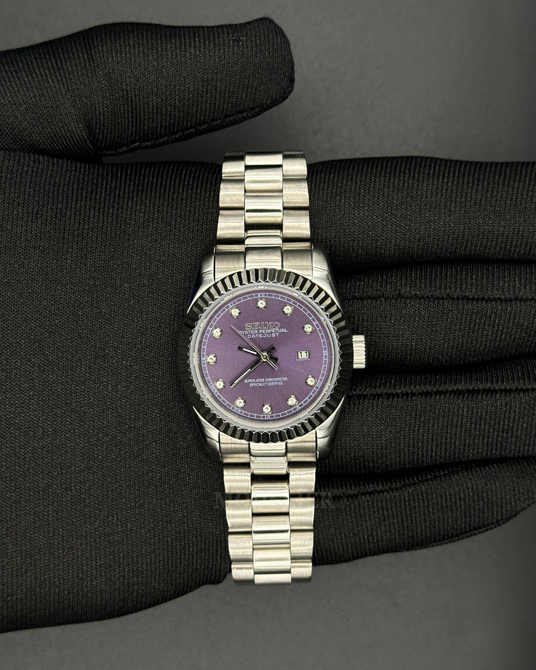 Seiko Datejust Mod Woman Purple