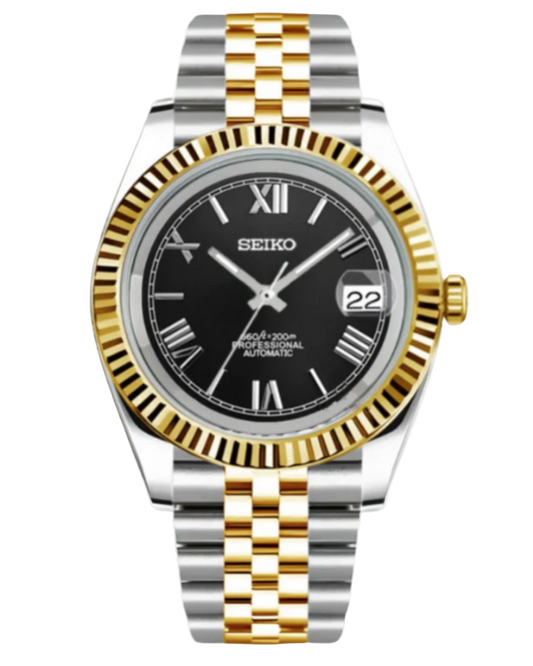 Seiko Datejust Mod Two-Tone Roman Black