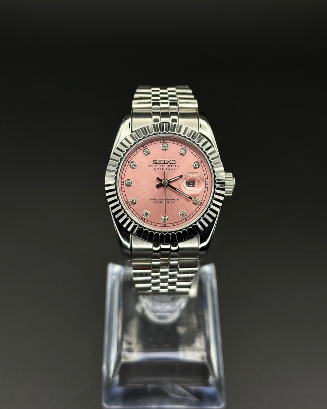 Seiko Datejust Mod Woman Pink Diamond