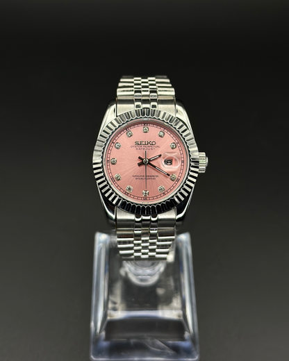 Seiko Datejust Mod Woman Pink Diamond