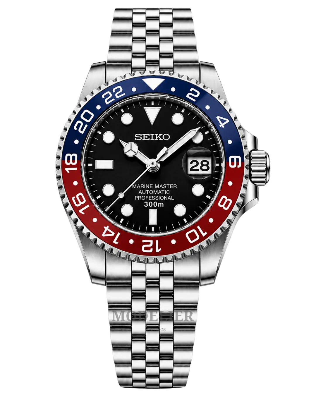 Seiko Submariner Mod Blue Red