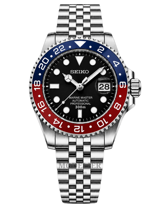 Seiko Submariner Mod Blue Red