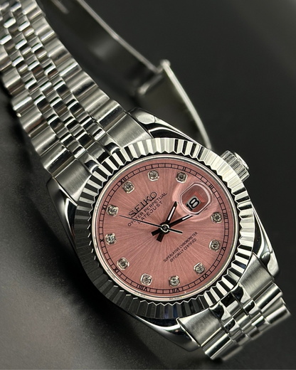 Seiko Datejust Mod Woman Pink Diamond