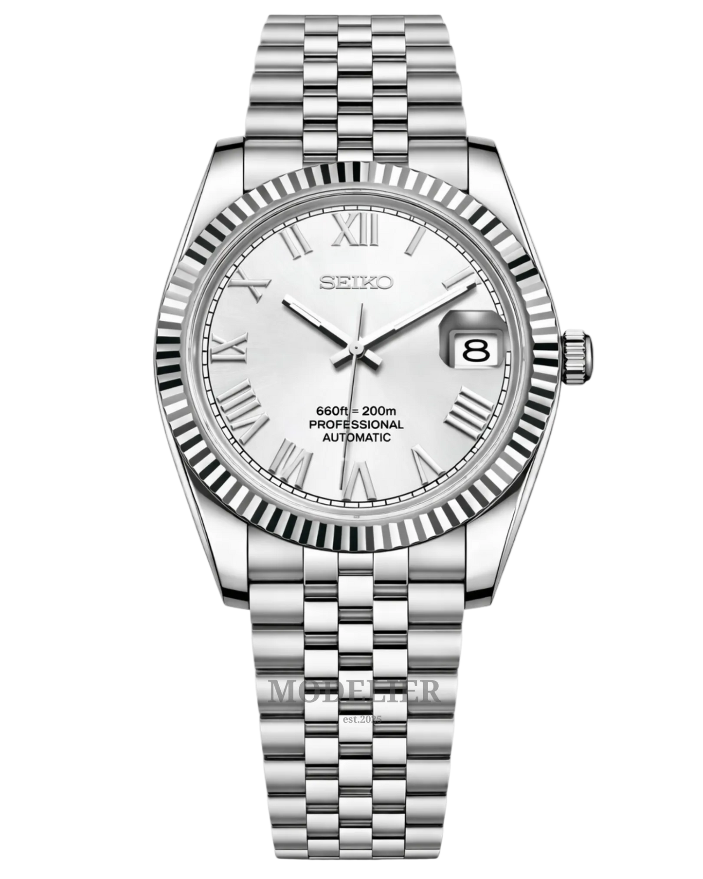 Seiko Datejust Mod Roman White