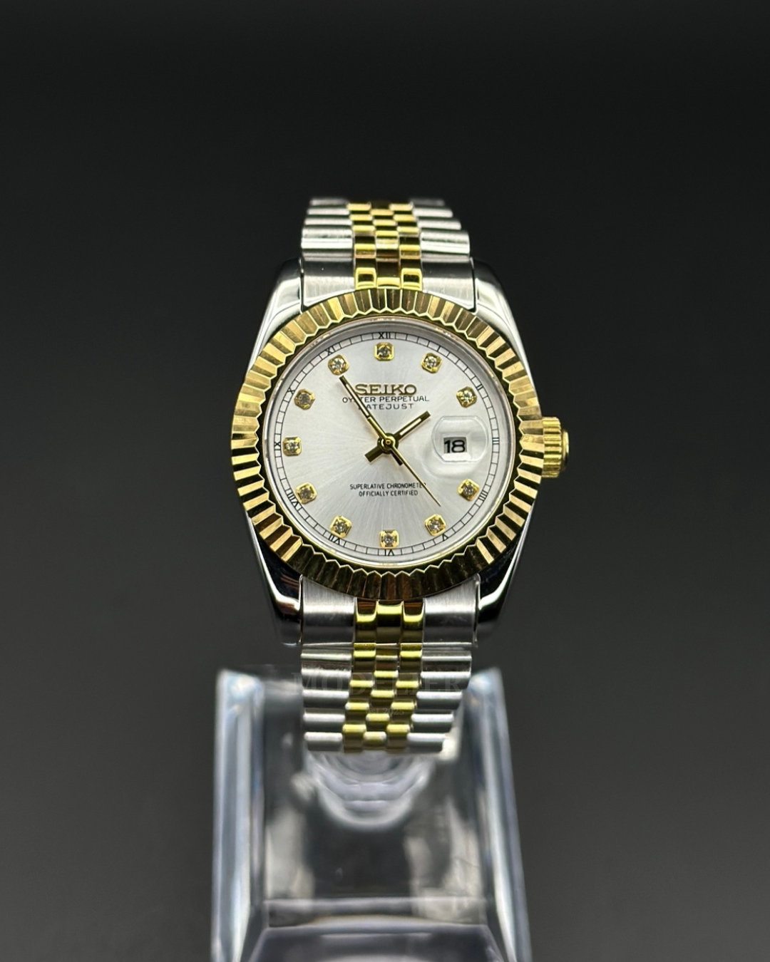 Seiko Datejust Mod Woman Two-Tone Silver Diamond