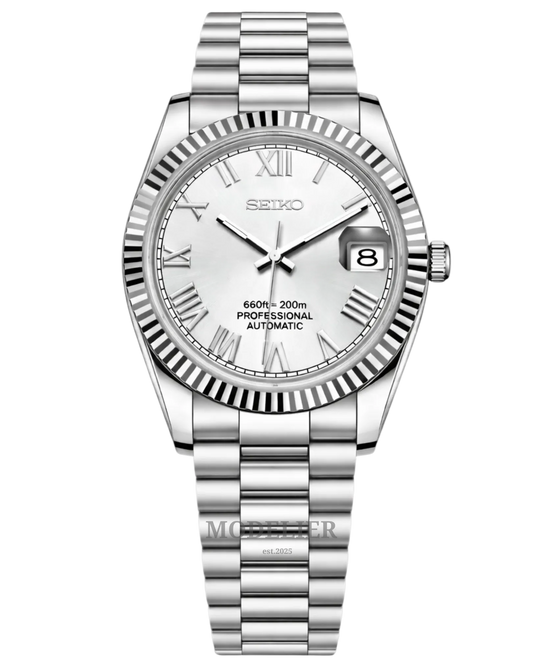 Seiko Datejust Mod Roman White