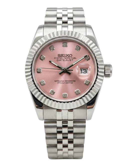 Seiko Datejust Mod Woman Pink Diamond