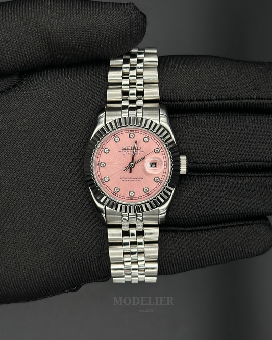 Seiko Datejust Mod Woman Pink Diamond