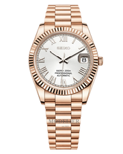 Datejust Rose Gold Roman White