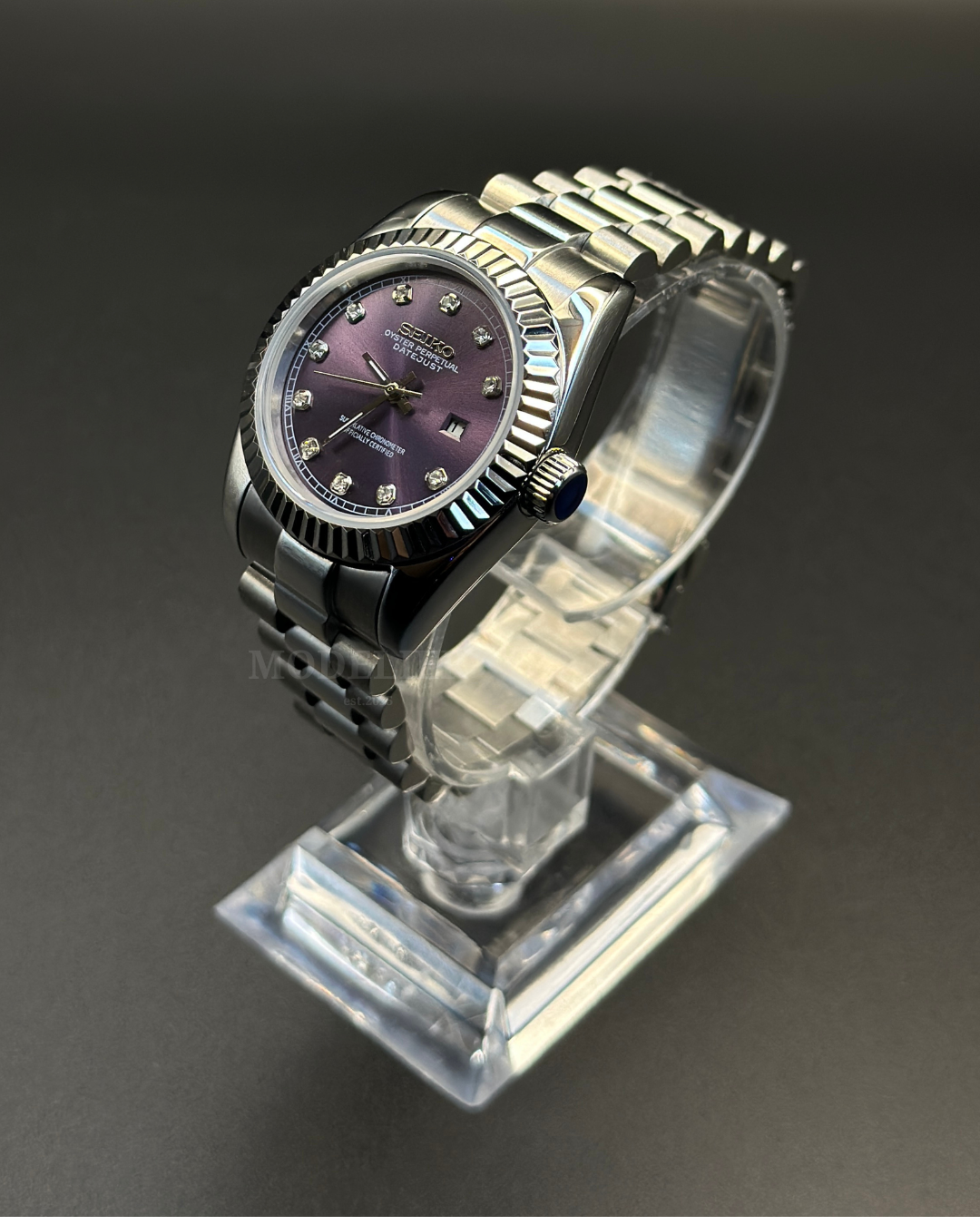 Seiko Datejust Mod Woman Purple