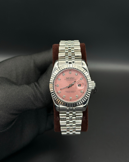 Seiko Datejust Mod Woman Pink Diamond