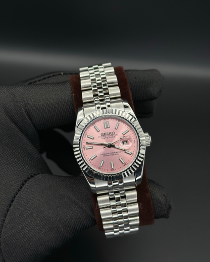 Seiko Datejust Mod Woman Pink