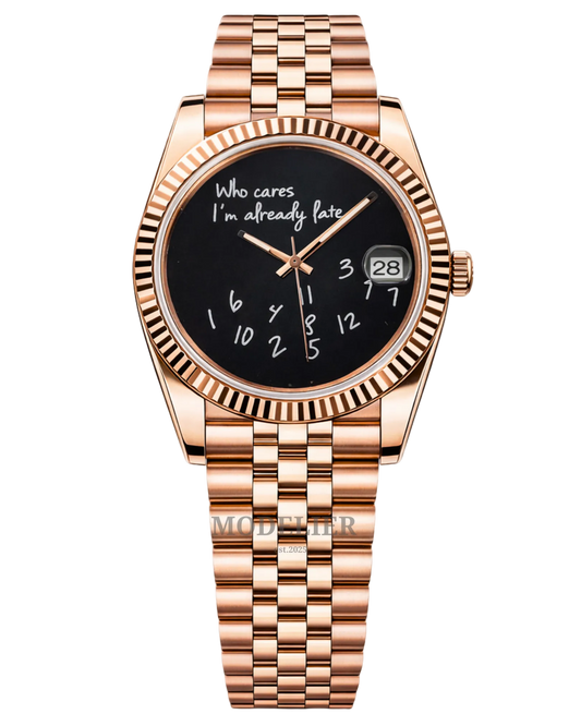 Seiko Datejust Mod Rose Gold ''Who cares I'm already late''
