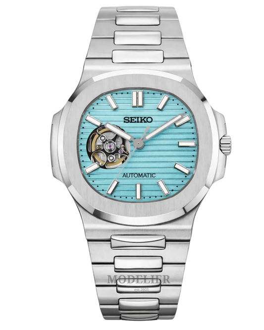 Seiko Nautilus Mod Open Heart Blue