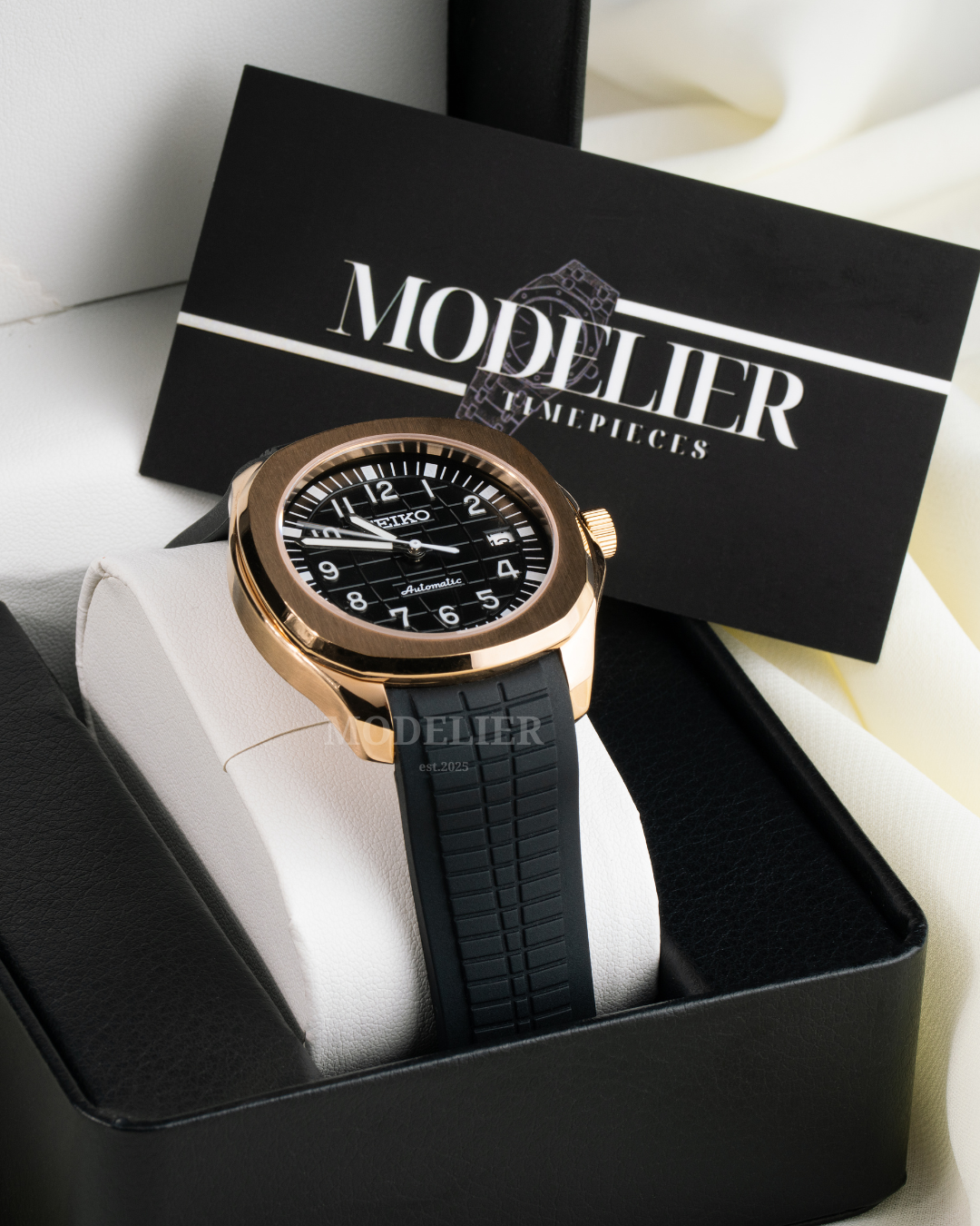 Seiko Aquanaut Mod Rose Gold Black