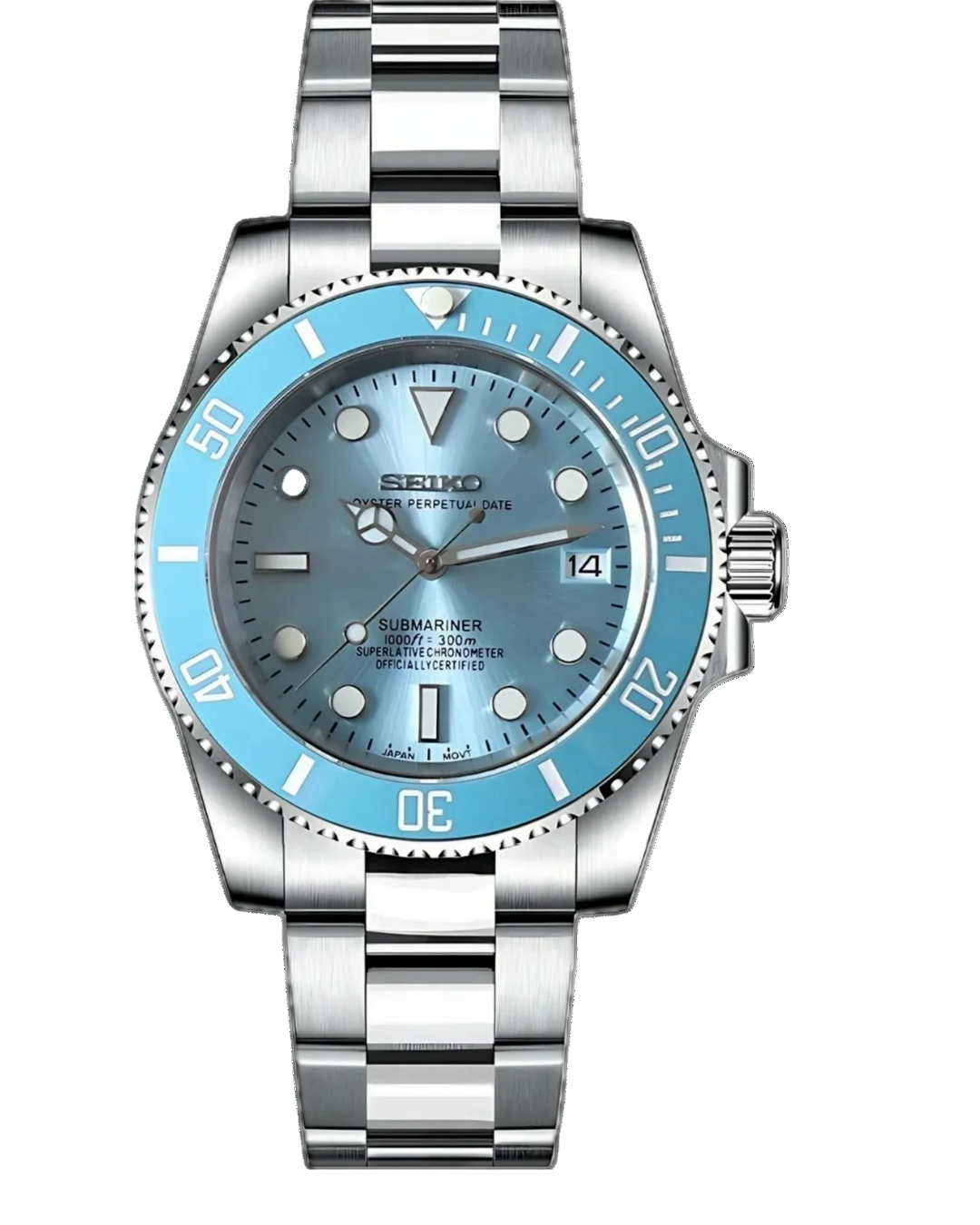 Seiko Submariner Mod Tiffany Blue