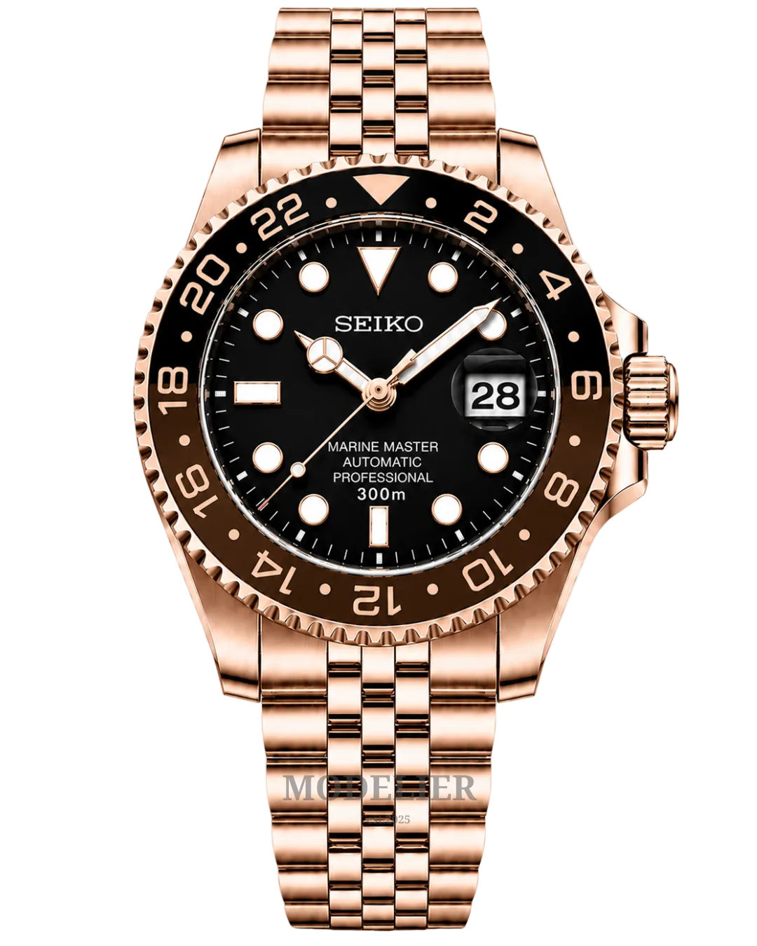 Seiko Submariner Mod Black Rose Gold