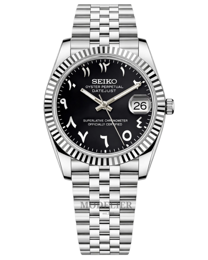Seiko Datejust Μαύρο Αραβικό Ατσάλι 42mm Αυτόματη 11111-001 καινούριο