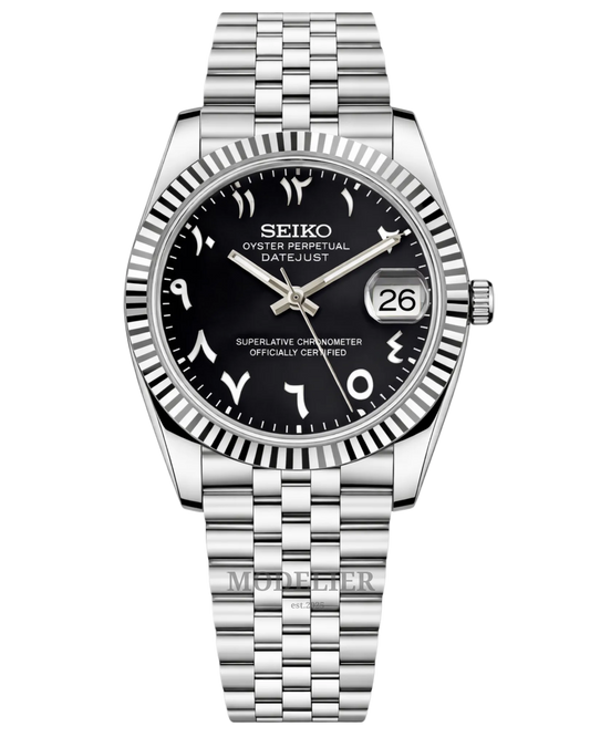 Seiko Datejust Μαύρο Αραβικό Ατσάλι 42mm Αυτόματη 11111-001 καινούριο