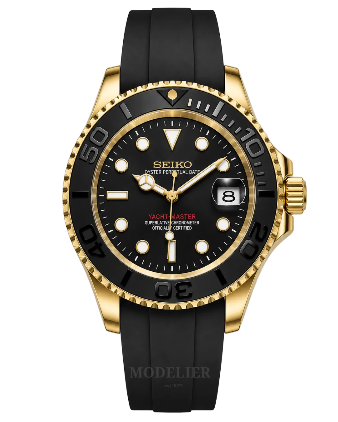 Seiko YachtMaster Mod Oysterflex Gold
