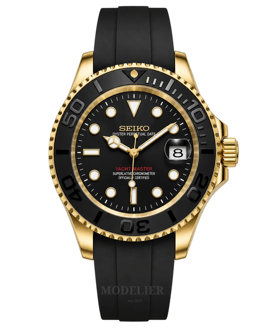 Seiko YachtMaster Mod Oysterflex Gold