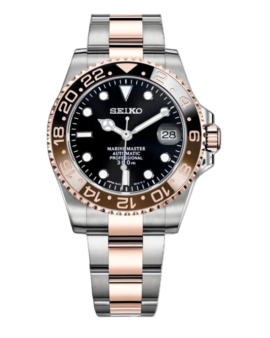 Seiko Submariner Mod Black Rose Gold Two Tone