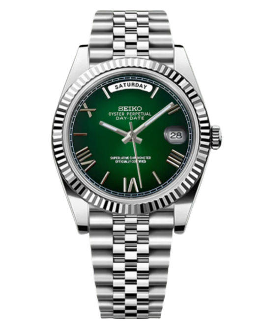Seiko DayDate Mod Roman Green
