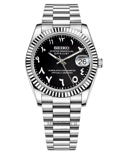 Seiko Datejust Μαύρο Αραβικό Ατσάλι 42mm Αυτόματη 11111-001 καινούριο