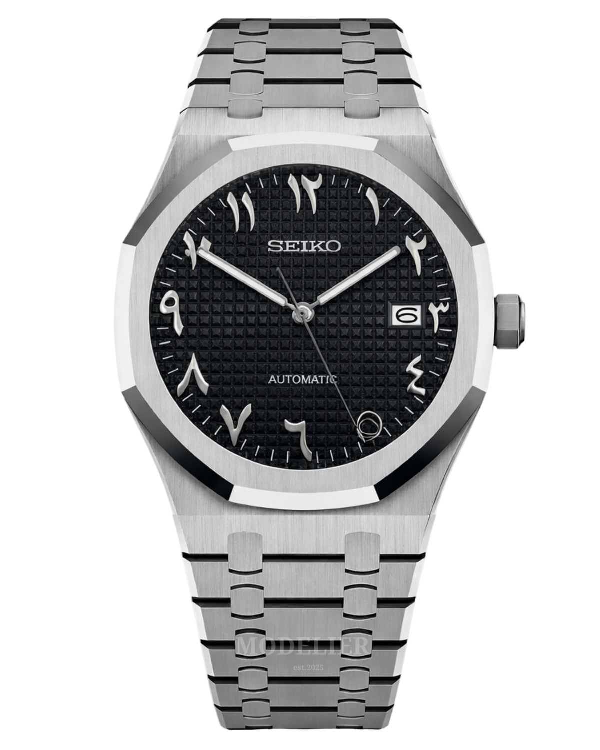 Seiko Royal Oak Mod Arabic Black – Modelier Timepieces