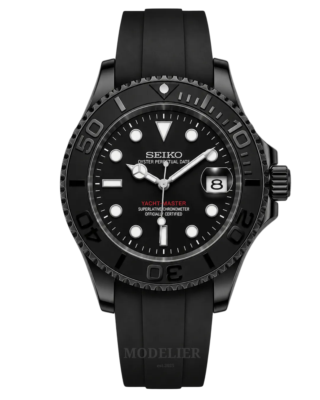 Seiko Marine Master Mod Oysterflex Black
