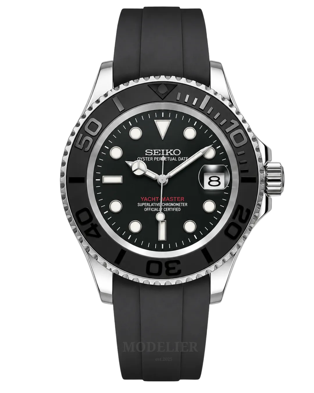 Seiko YachtMaster Mod Black Oysterflex
