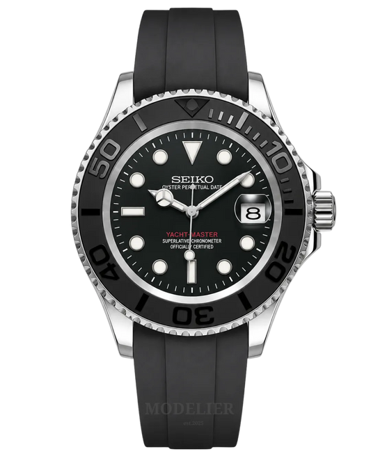 Seiko YachtMaster Mod Black Oysterflex