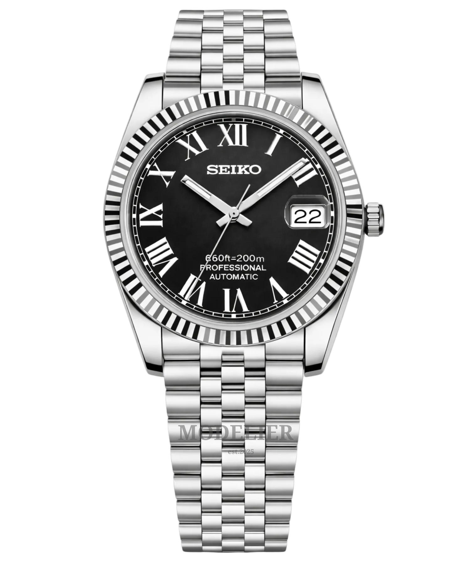 Seiko Datejust Mod Roman Black