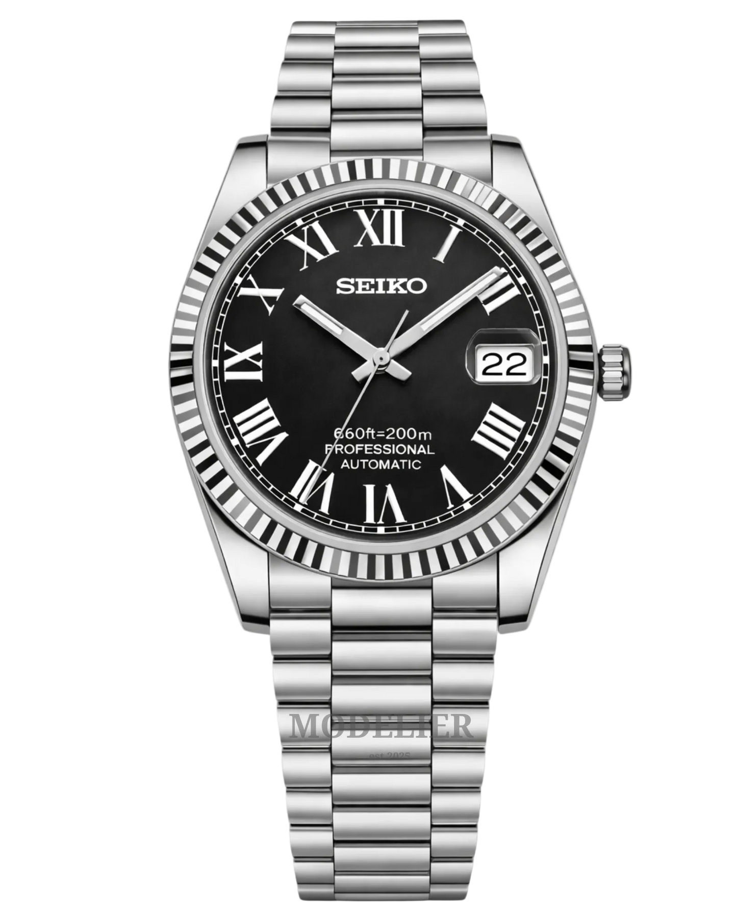Seiko Datejust Mod Roman Black