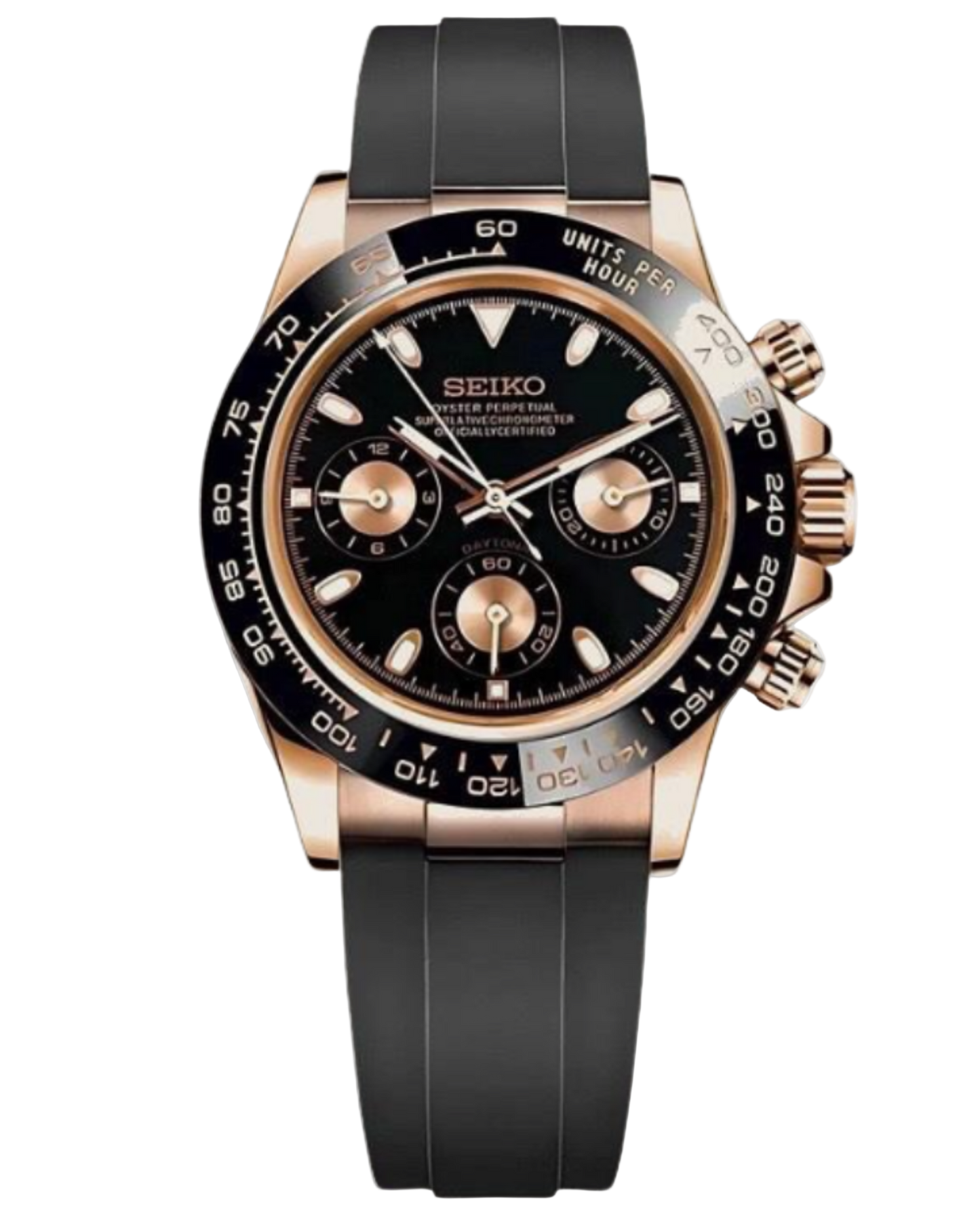 Seiko Daytona Mod Rose Gold Oysterflex